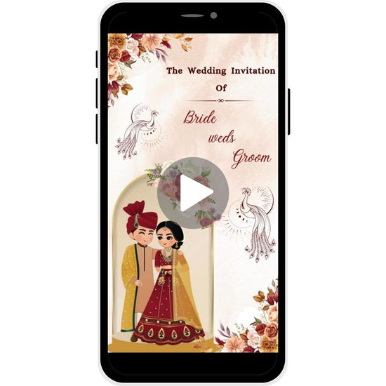 Floral-themed Hindu wedding invitation Video with traditional design.