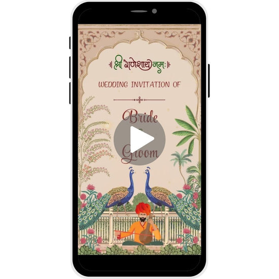 Royal Celebration Rajasthani Wedding Invitation Video - Bride & Groom.