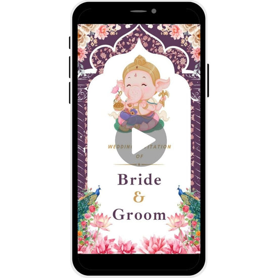 Lotus Harmony Gujarati Wedding Invitation Video - Bride and Groom