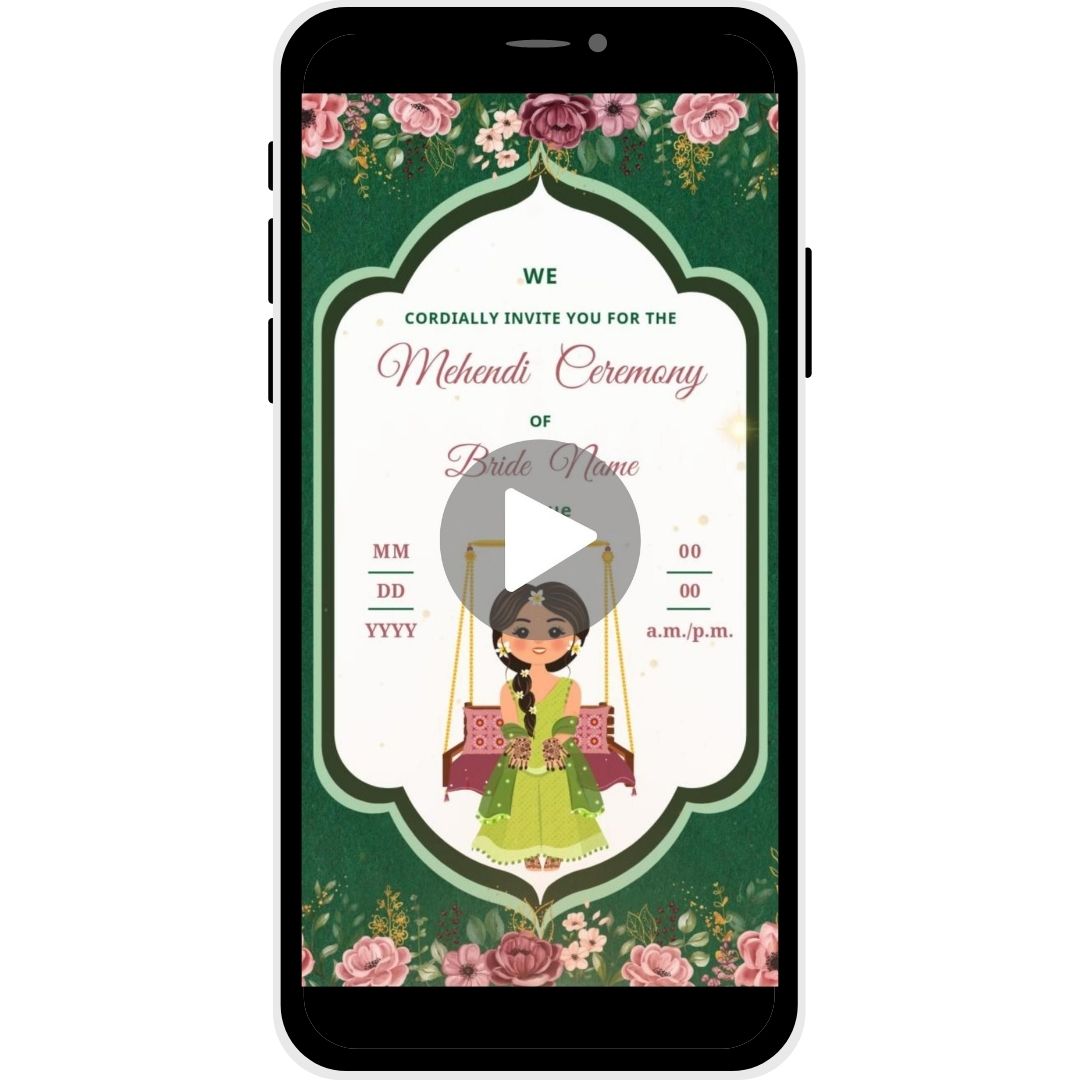 Rustic Romance Mehendi Ceremony Invitation Video for Bride