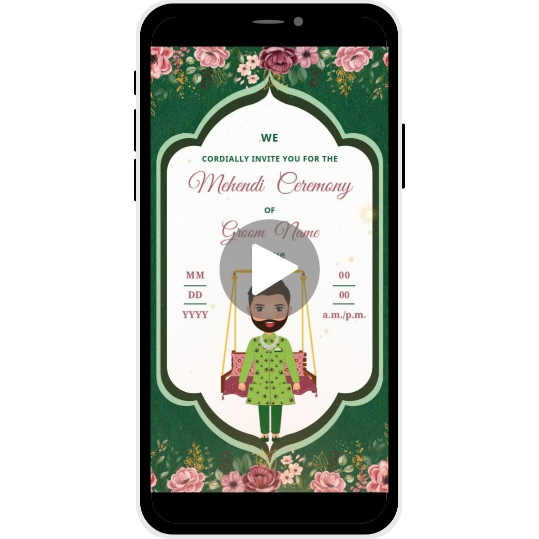 Rustic Romance Mehendi Ceremony Invitation Video for Groom
