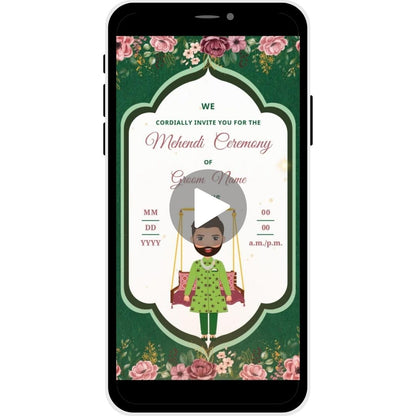 Rustic Romance Mehendi Ceremony Invitation Video for Groom