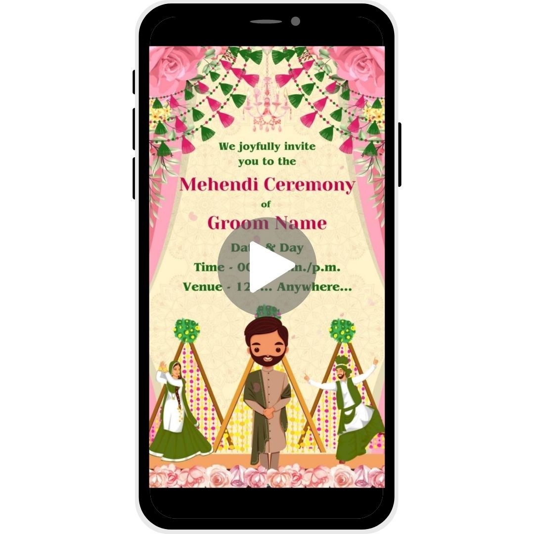 Dancing Petals Mehendi Ceremony Invitation Video for Groom