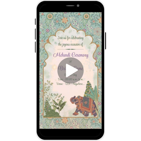 Majestic Garden Mehendi Ceremony Invitation Video for Bride
